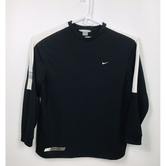 Nike‎ Athletics Mens Pull Over Shirt Black White Stripe Long Sleeve Size XXL TTG - Picture 1 of 7